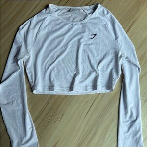 White Womens Gymshark Crop T-Shirt
